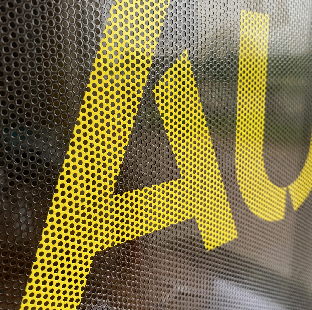 Custom vinyl window graphics. 1 way custom window covering