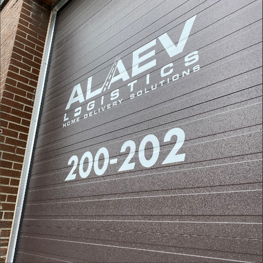 Custom vinyl lettering and logo for outdoor use